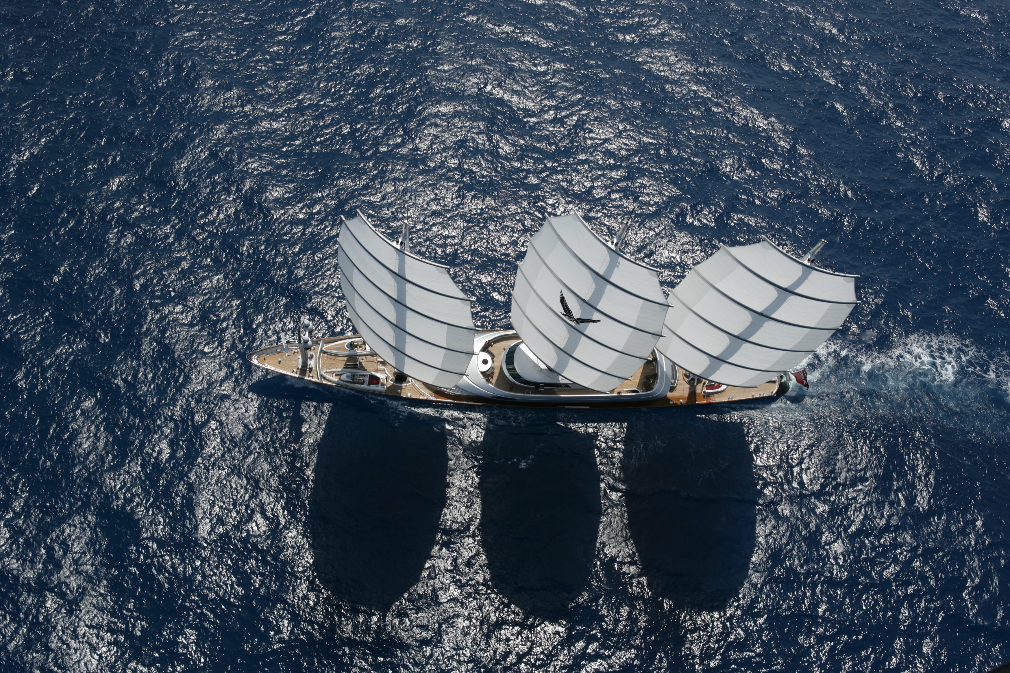 Boat with falcon on the sail